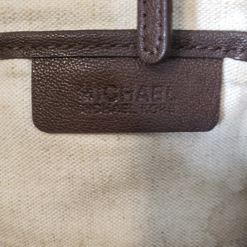 Michael Michael Kors Vintage Large Woven Straw Leather Handbag Satchel Tote - Picture 15 of 15